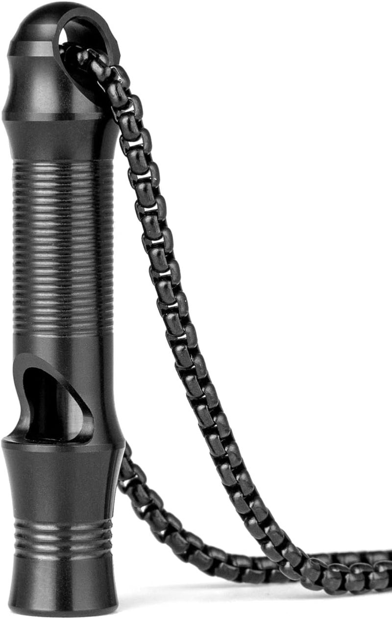 TISUR Titanium Emergency Whistle,EDC Safety Whistles Necklace Loud up to 120db,Survival Whistles for Survival,Hiking,Camping,Pets Training - Image 1